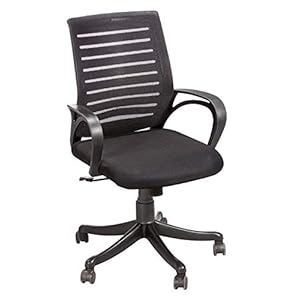 Da URBAN® Boom 02 Mid-Back Revolving Mesh Ergonomic Chair for Home & Office with Tilt Lock Mechanism, Armrest, Nylon…