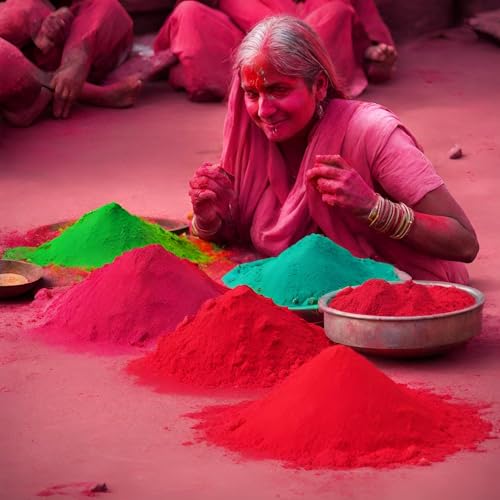 Image of Herbal and Organic Holi Colors | Eco Friendly | Red Color 300gm | Natural and Skin-Friendly Gulal | Handmade and Non-Toxic | Holi Ke Rang | Holi Celebration | Stain Free