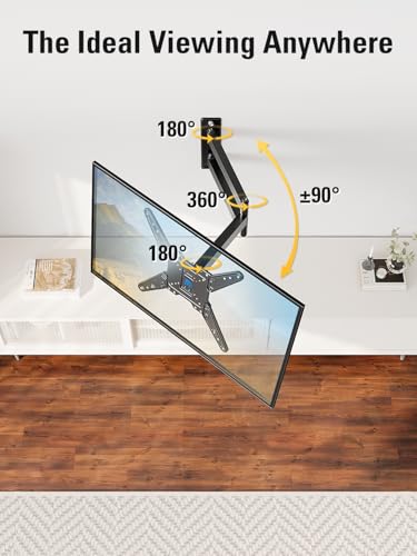 Image of Mounting Dream Long Arm TV Wall Mount for Most 26-65 Inch TVs Full Motion | 30 inch Long Extension TV Mount Swivel and Tilt, Full Motion Wall Mount TV Bracket Fit Max VESA 400x400mm,Up to 99 lbs, MD2286-M