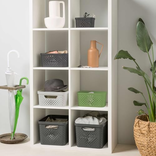 Cestas de almacenamiento apilables de plástico blanco para oficina y hogar Sundis Pixel 5