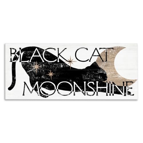 Black Cat Moonshine Weathered, 13 x 30 Inch Canvas Wall Art