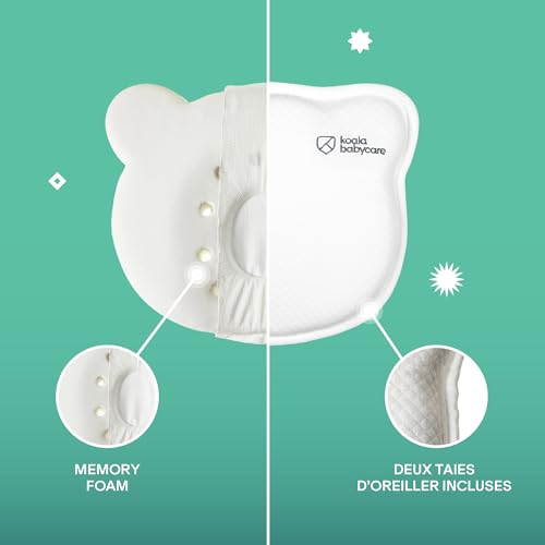 Coussin bébé plagiocéphalie tête plate mémoire de forme blanc - 5