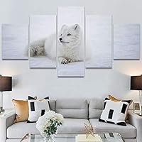 SIGNWIN 5 Panel Canvas Wall Art Animals Black and White Dramatic Group Modern Artwork for Home Decorations Ready to Hang - 60