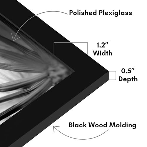Americanflat 21x34 Picture Frame with Polished Plexiglass - Black Picture Frame - Wide Photo Frames Made of Engineered Wood for Vertical or Horizontal Wall Display - Epic Collection - Black