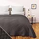 Blumtal Tagesdecke 220x240 cm - Oeko-TEX zertifizierter Bettüberwurf 220x240 cm - als Tagesdecke 140x200 / Tagesdecke 160x200 / Tagesdecke 180x200 (Bettgröße) - Überwurf Sofa - Anthrazit