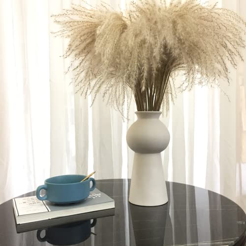 Weidilidu White Ceramic Vase Nordic Minimalist Style Decor For Countertop Center Dresser Kitchen Living Room Home Decor White Matte Abstract Vase(White 659) #TOP5