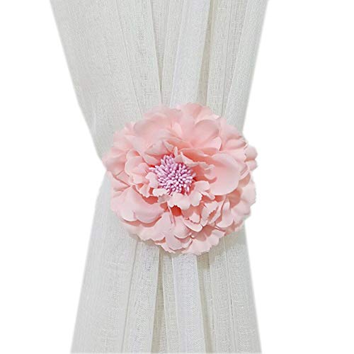 YING CHIC YYC 1Pair Cloth Flower Magnetic Curtain Tieback Wedding Curtain Buckle Drapey