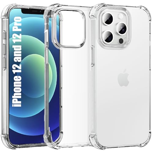 Lumobrilla for iPhone 12 Case iPhone 12 Pro Case Clear [Shockpoof][Military Grade Protection] Reinforced Corners Slim Fit Soft Flexible TPU Bumper Phone Case for iPhone 12 Cover/iPhone 12 Cover Clear