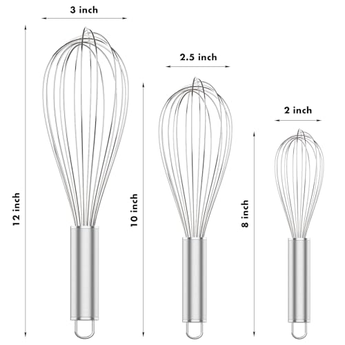 Oyv 304 Stainless Steel Whisk Set, Dishwasher Safe Metal Whisk thumb #4