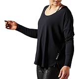 Reebok Damen Studio Lux Wolle-Mischgewebe Cover Up Top, Damen, schwarz, Large