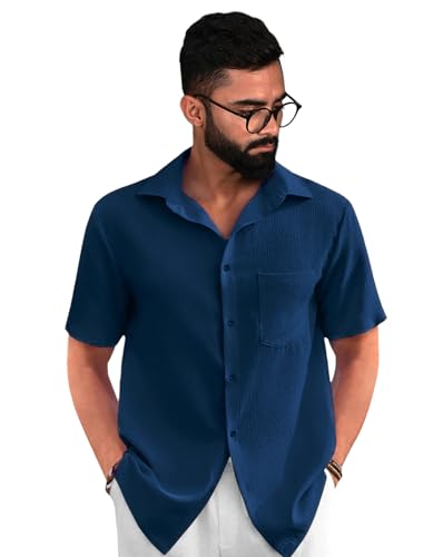 Image of Tee Projekt Solid Shirt for Men's ||Pop corn Shirt|| Solid Shirt for Men's|| Casual Shirt for Men||Half Sleeve Spread Collar Shirt for Men
