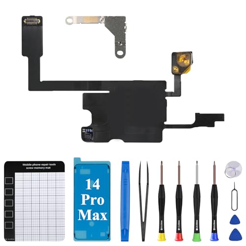 DGSCSMY for iPhone 14 Pro Max Earpiece Ear Speaker Flex Cable Replacement for iPhone 14promax Proximity Sensor Flex Cable with Full Repair Fix Tools Kit Magnetic Pad for A2651 A2893 A2894 A2895 A2896