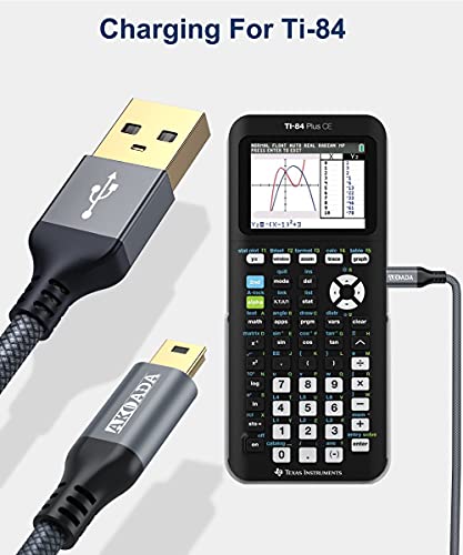 Mini Usb Cable [10Ft 2 Pack], Akoada Usb 2.0 Type A To Mini B Cable Braided Charging Cord Compatible With Gopro Hero 3+, Ps3 Controller, Mp3 Player, Digital Camera, Garmin Nuvi Gps Yeti Microphone Etc #TOP6