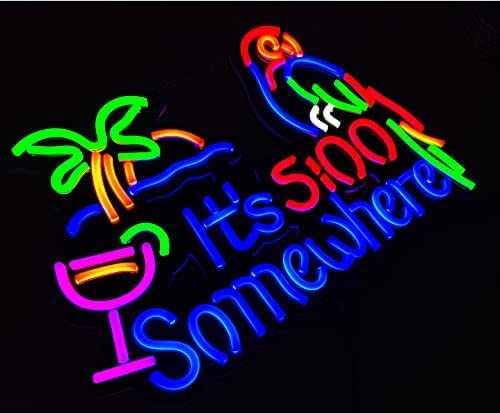 Image of Real Glass Neon Sign It's 500 Some Where Parro LED 17 * 13 in decoration Light Beer Bar Pub Garage Room