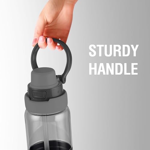 Image of MILTON Navi 800 2-in-1 Lid Sip or Gulp Water Bottle 800 ml | Sturdy Handle I BPA Free| Food-Grade | One-Touch Open | Leak-Proof | Ideal for Office, School, College, Gym, Black