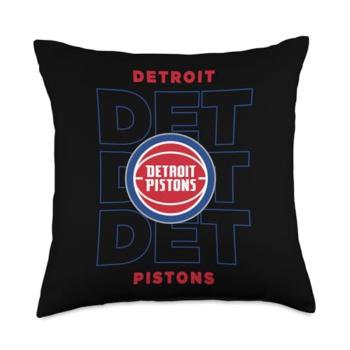 NBA - Detroit Pistons Stacked City Logo Black Throw Pillow