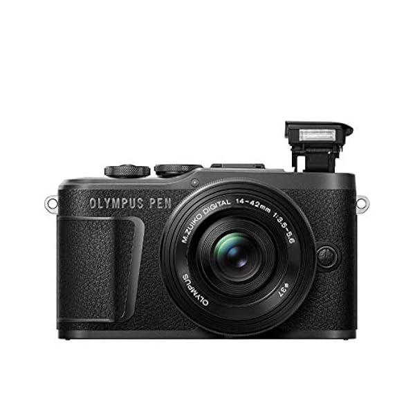 Olympus PEN E-PL10 Micro Four Thirds - Kit per Macchina Fotografica con Obiettivo 14-42 mm M.Zuiko EZ, Stabilizzazione dell'Immagine nella Custodia, Video 4K, Wi-Fi, 16 Tipi di Filtri, Nero