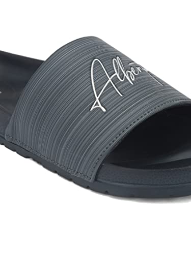 Image of ALBERTO TORRESI Synthetic Blue Slides Slippers for Men