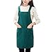 gespout grembiule grembiule casa cucina grembiule da lavoro senza maniche tinta unita colore Grembiuli regalo Grembiule macchie Resistent Grembiuli con tasche, verde, Medium