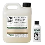 RABE 2K Hartlack Glänzend MAXULIN HD11 für Tischplatten Thekenlack 2 Komponenten Holzlack Klarlack farblos Möbel Lack Eiche uvm (1, Transparent, 2,75 Liter)
