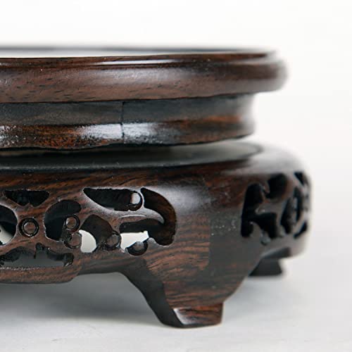 Soporte Decorativo de Madera Circular 6.9 pulgadas Negro miniatura 3