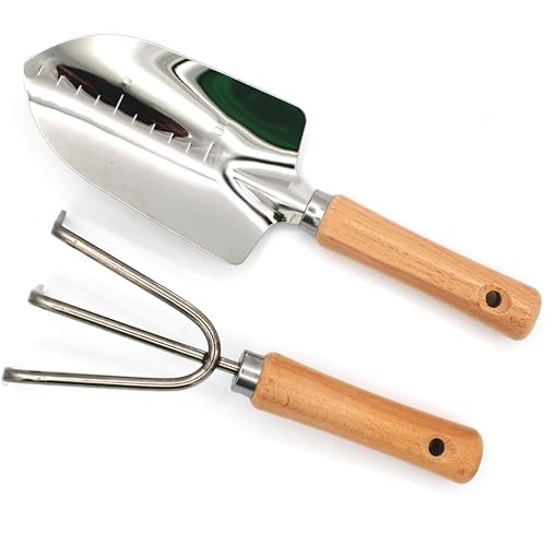 Set personalizado de herramientas de jardín con mango de madera miniatura 4