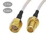 RP-SMA Extension Cable Pigtail RP SMA Male to Female WiFi Antenna Cable RF RG316 Coaxial Coax Jumper FPV RPSMA Antenna Wire (4 inch (2 Pcs))