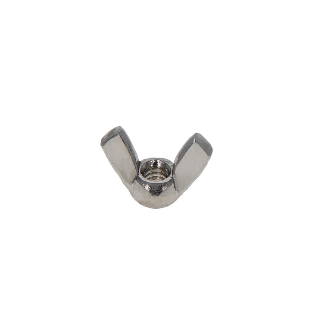 M5 Wing Nuts, Stainless Steel Hand Twist Tighten Ear Butterfly Nut for Furniture Decoration, Silver 100 Pcs
