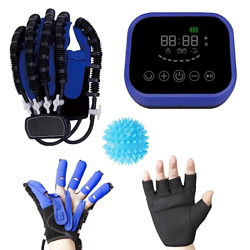 YEUNTANH Hand Rehabilitation Robot Gloves,Self Training Finger Rehabilitation Device,Functional Hand Stroke Recovery Equipment for Hand Dysfunction Patients (Left Hand-Size XL)