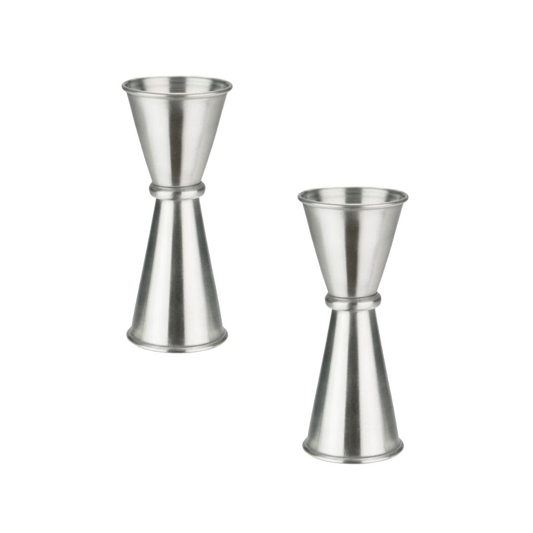 Soro Essentials- 1 oz / 1 1/4 oz Stainless Steel Japanese-Style Jigger Set of 2- Double Cocktail Jigger Bartending Measuring Cocktails Jigger Bartender Tools for Shot Liquor Alcohol Home Bar Drink