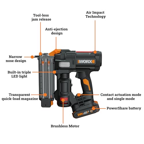 Worx Nitro Cordless Brad Nailer 2-1 inch thumbnail 11