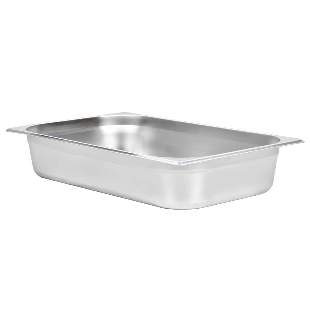 Homgoday Contenedores Gastronorm 4 unidades GN 1/1 100 mm de acero inoxidable, muebles baúles y baúles para exteriores, contenedor de jardín, porta herramientas de jardín, puf de exterior, baúl de