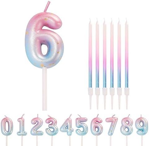 Glittery Purple Pink Number 5 Birthday Candle - Sparkling Cake Topper For Girls' Parties & Purple Themed Celebrations