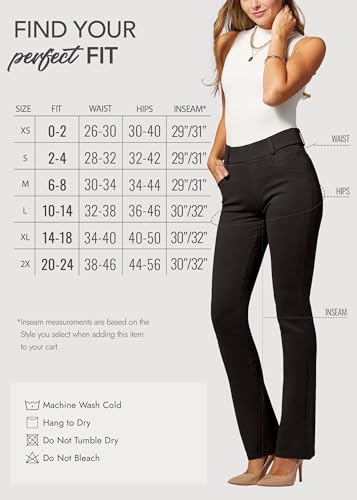 Conceited DP-BOOT-FULL-BLACK-S Dress Pants Women - Stretchy - Tummy Control - All Day Comfort Wear To Work thumb #2