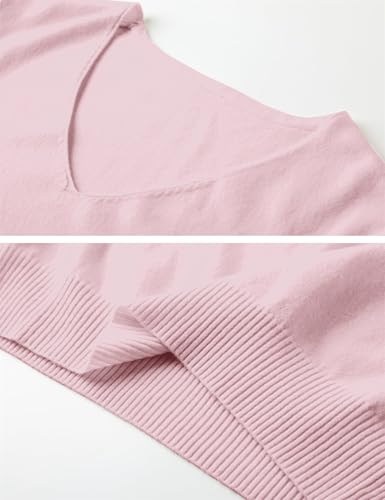 Image of DAIMIDY Women's Short Sleeve Sweaters Lightweight Summer Sweater Casual Knit Pullover Tops