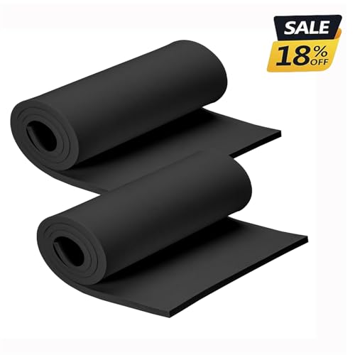 Image of 2-Pack 8mm Thick Black Eva Foam Sheets roll, 13.9 inch x 39 inch Premium eva Craft Foam for Halloween Cosplay Costume by MEARCOOH