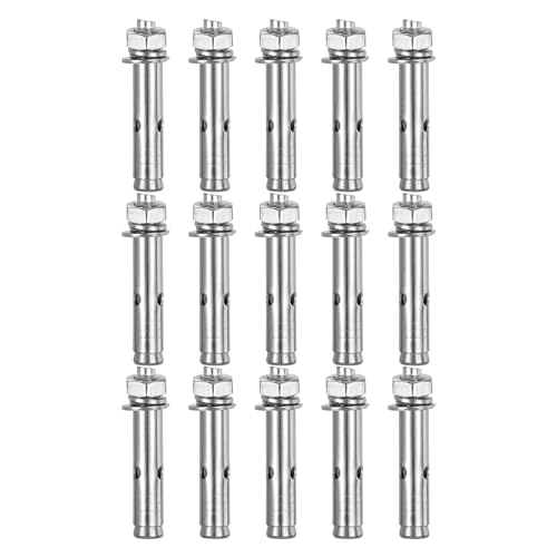 Image of DTGN M10 x 70 Expansion Bolts - 50Pack- Good for Concrete Dry Brick Block Walls - 304 Stainless Steel - Silver