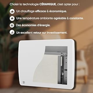 BESTHERM - Radiateur électrique fixe à inertie sèche céramique 500W ARIA horizontal blanc