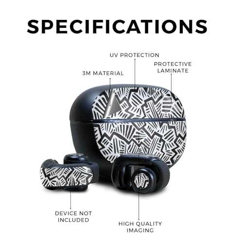 Image of Glossy Glitter Skin Compatible with Bose Ultra Open Earbuds - Abstract Black - Premium 3M Vinyl Protective Wrap Decal Cover - Easy to Apply | Crafted in The USA by MightySkins