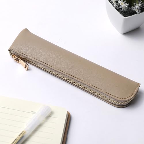 Image of Slim Pencil Case Small Pencil Pouch Pen Case (Khaki /FL)