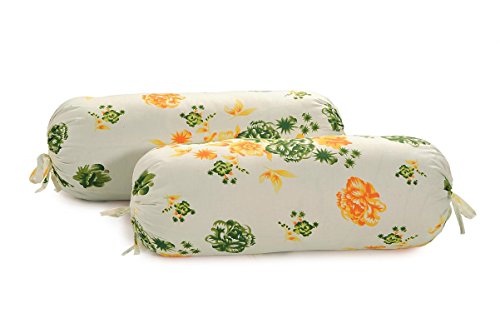 Image of Swayam 144TC Diwan Set Roto Cotton 6 Pcs | Deewan Floral Printed Bedsheet Set for Living Room Hall (1-Bed Sheet 60x90 Inch | 2-Bolster Cover 30x30 Inch | 3 Cushion Cover 16x16 Inch) - Cream & Yellow