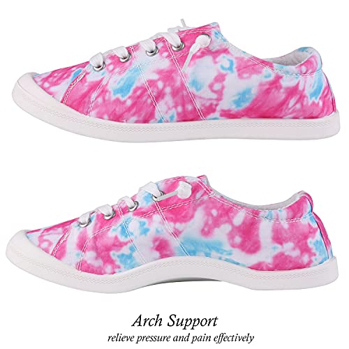 Women's Canvas Sneaker Shoes Low Top Lace Up Fashion Sneakers Casual Slip On Walking Shoes4