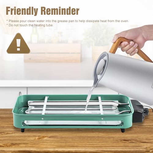Zorpupoa 1500W Electric Indoor Grill, 2 in 1 Electric Griddle Nonstick with Grill Net & Removable Plate, 5 Adjustable Temperature Control Portable Korean BBQ Grill with 3 Small Trays の商品画像 5