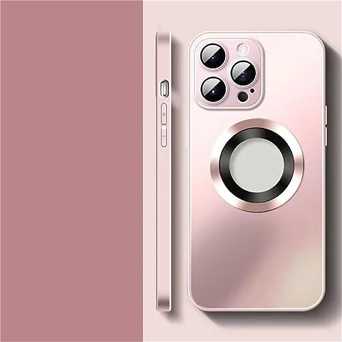 Coque rigide de chargement sans fil magnétique rose pour embellir votre iPhone 14 Plus