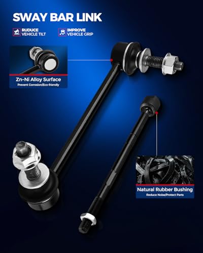 Image of KAX Front Lower Control Arm w /Ball Joint & Sway Bar End Link for Volkswagen Jetta 2000-2005, Golf 1999-2005, Beetle 1998-2007 Suspension Kit K640176 K90355 10pcs