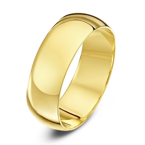Theia Anillo de Bodas de Oro Amarillo, 9k, Unisex, Forma D super Pesado, Pulido 7mm - Tamaño 31.5 Theia Anillo de Bodas de Oro Amarillo, 9k, Unisex, Forma D super Pesado, Pulido 7mm - Tamaño 31.5