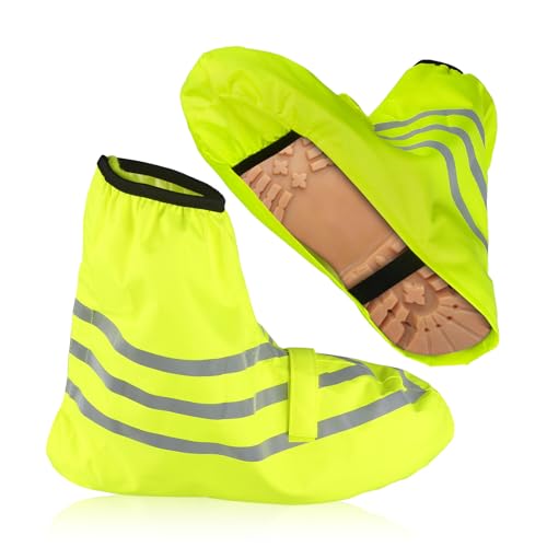 BHSTTNIXP Cubre Zapatos Impermeable,Cubre Botas Bicicleta Con Reflectores,Cubre Zapatos Lluvia,Para Senderismo,Moto,Bicicleta,Reutilizables Protector Calzado Lluvia,Protectora Funda Zapatos (S:36-39)