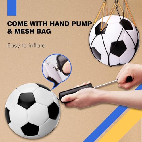 Miniatura 5 de Inpodak Balón De Fútbol Tamaño 3,Futbol Para Niños De 3 A 8 Años,Fútbol Clásico,Balón Con Bomba Manual,Balones Pequeños Para Juegos En Interior,Exterior Y Jardín,Regalos Futbol Niño