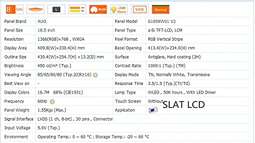 Image of AUO 18.5 Inch LCD Panel G185XW01 V2 with Full kit of Driver Board
