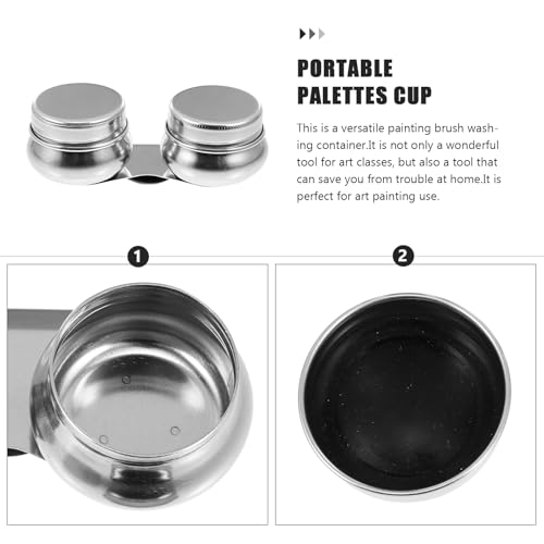 Vasos de paleta de acero inoxidable para evitar derrames de pintura al óleo y diluente 3